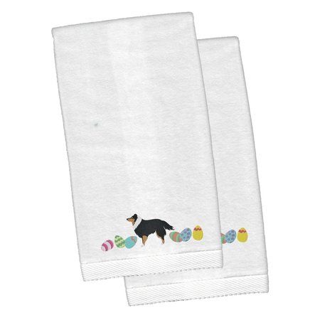 CAROLINES TREASURES Sheltie Easter White Embroidered Plush Hand Towel CK1685KTEMB